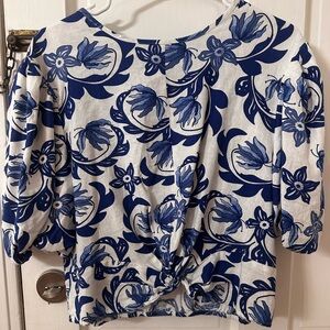 NWT Marc New York Blue and White Floral Blouse